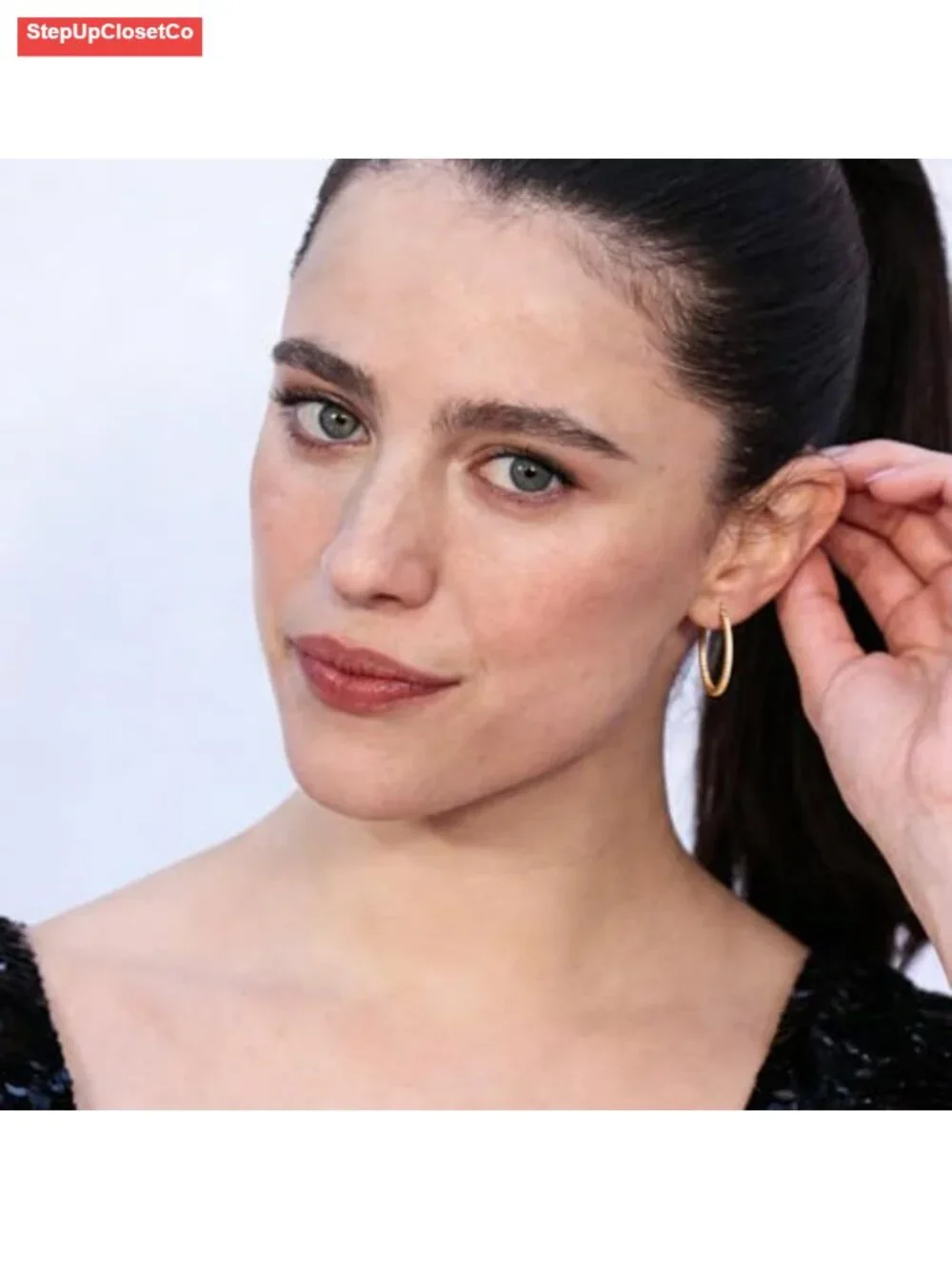 14K Gold Hoop Earrings with Cubic Zirconia for Women